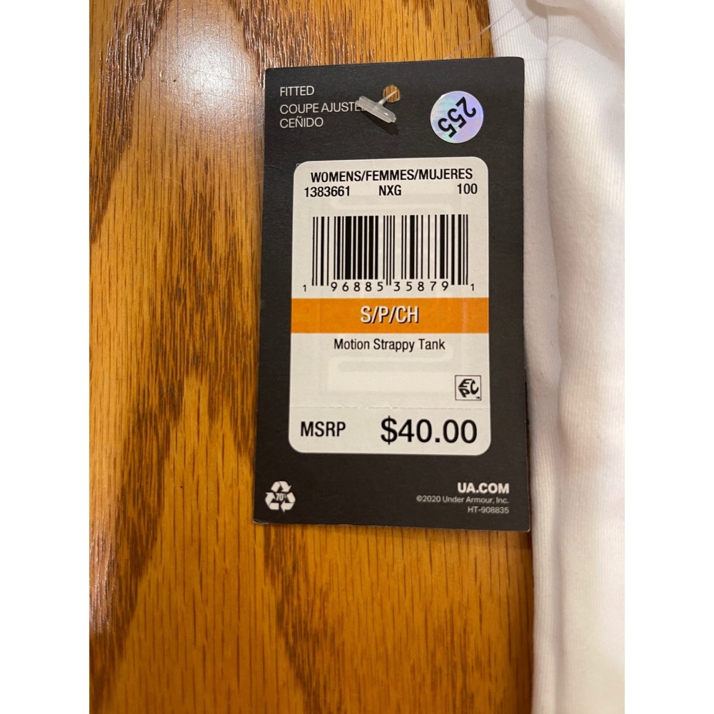 NWT Under Armour Motion Strappy Tank White Small - Picture 3 of 4